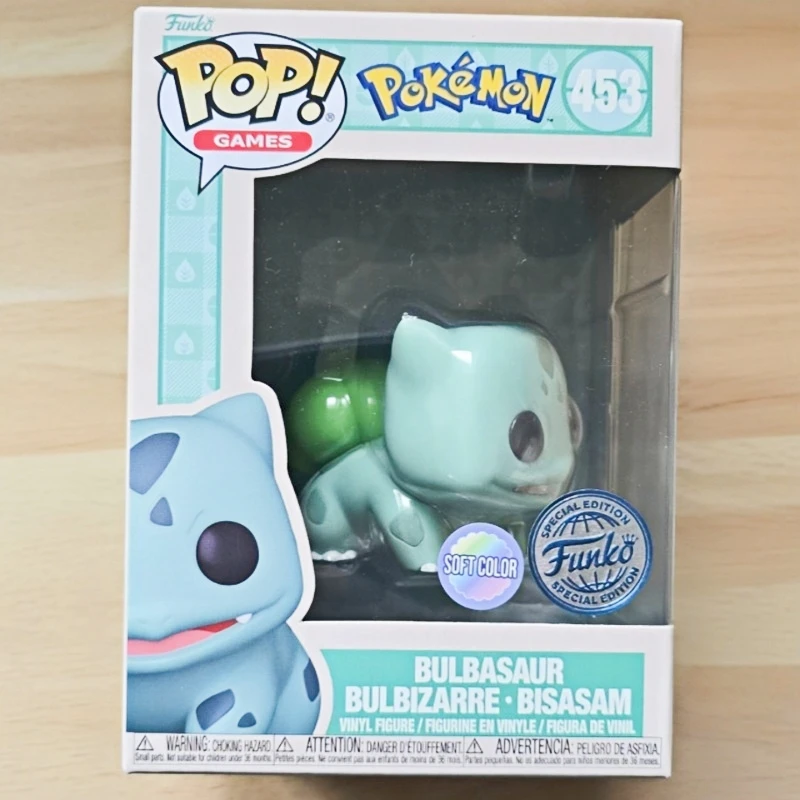 Funko Pop! Juegos Pokémon Bulbasaur Soft Color # Figura de Vinilo Original 453, Modelo Coleccionable de Anime, Adorno de Escritorio, Juguete, Regalo