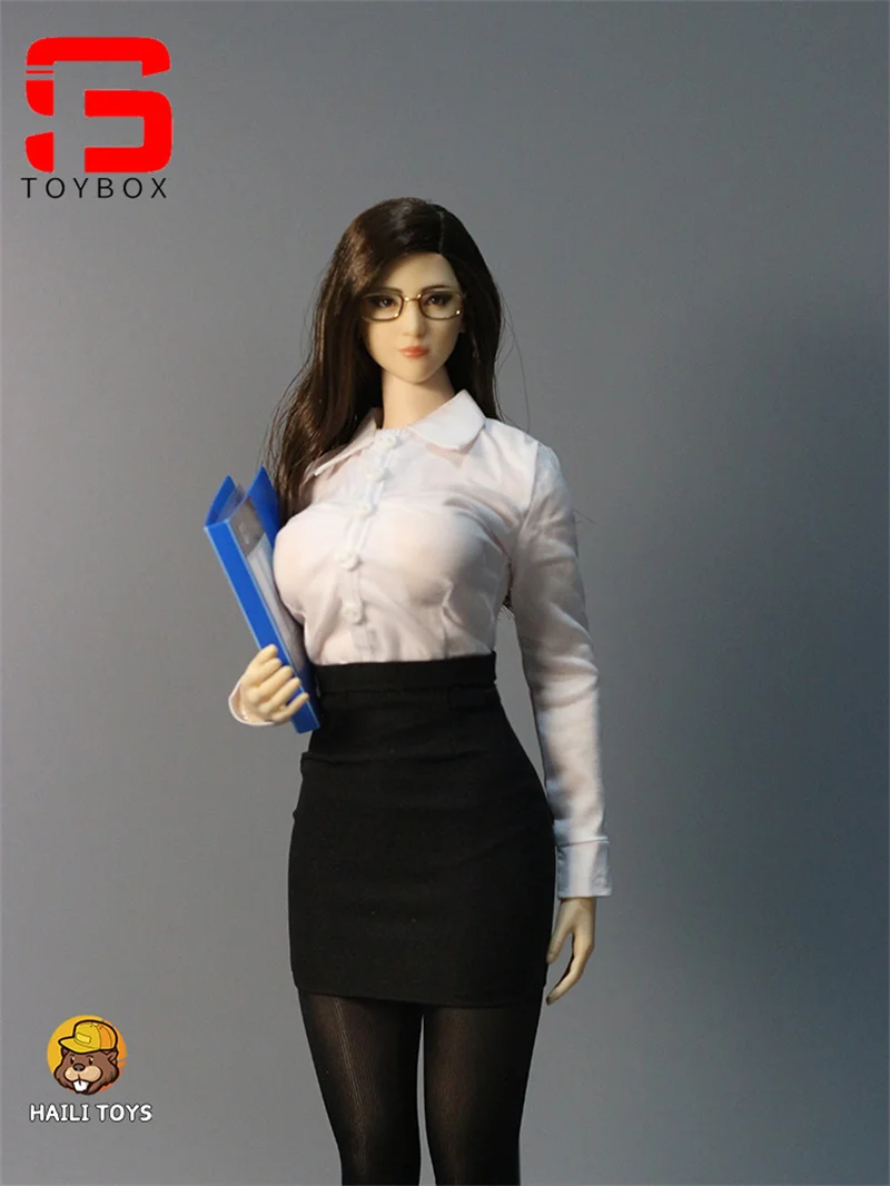 HAILI TOYS 1/6 Scale Office Lady Shirt Skirt Female Business Attire Clothes Model Fit 12 Inch Soldier Action Figure Body