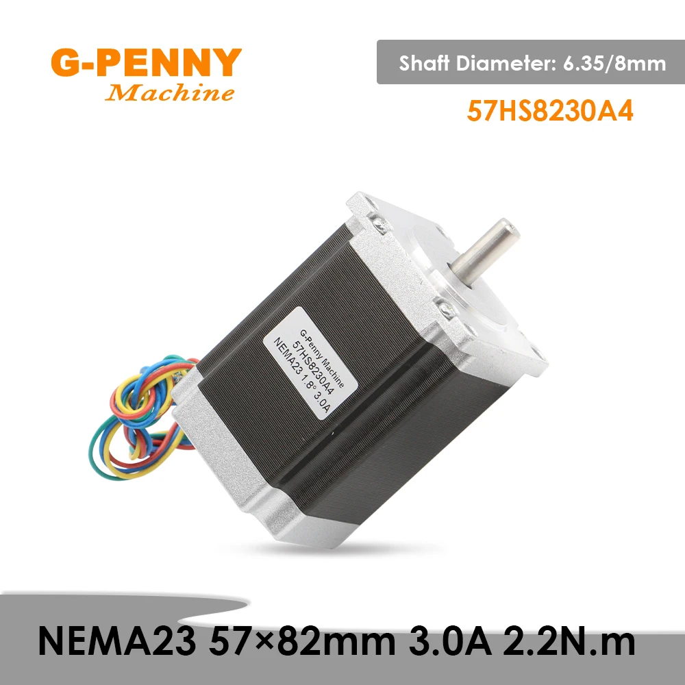 NEMA23 Stepper Motor 57x82mm 3A 2.2Nm 6.35/8mm Single Shaft 315Oz-in  CNC For Router Engraving Milling Machine 3D Printer