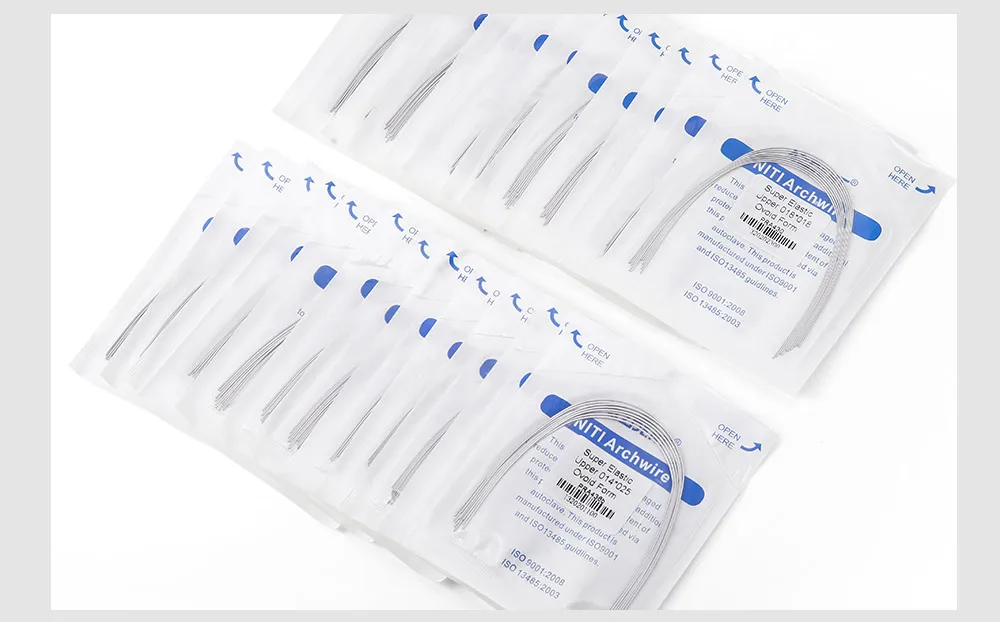 10 Stück/Packung AZDENT Dental Kieferorthopädische NITI Runde Rechteckige Bogendrähte Superelastisch Ovale Form Ober- und Unterkiefer – Detail 11