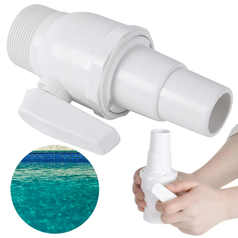 Robinet à Bille à 2 Voies pour Piscine, Régulation du Débit d'Eau, Pression Maximale de 50 PSI, Connecteur d'Arrêt de Filtre