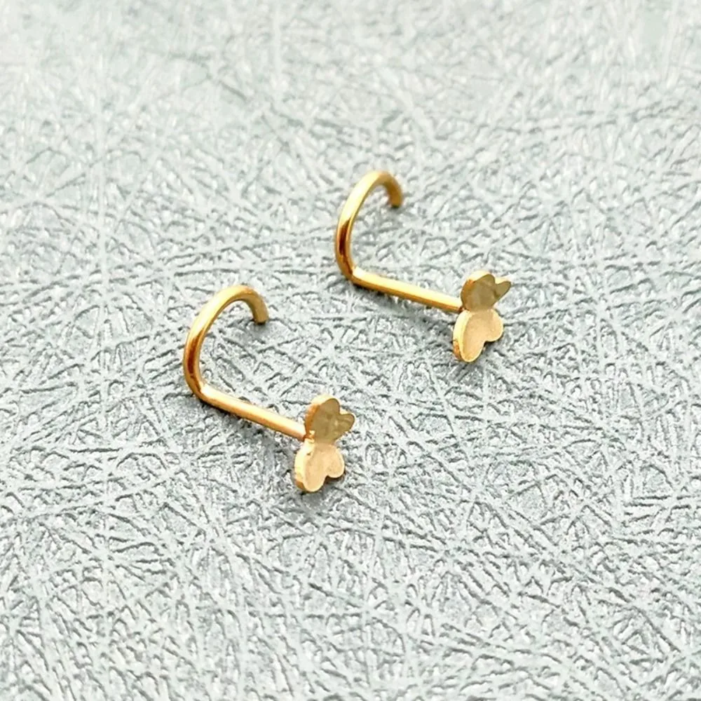 1Pcs Women\'s Fashion Nose Studs Multicolor Butterfly Nose Rings Studs Hooks Nose Piercing Body Jewelry