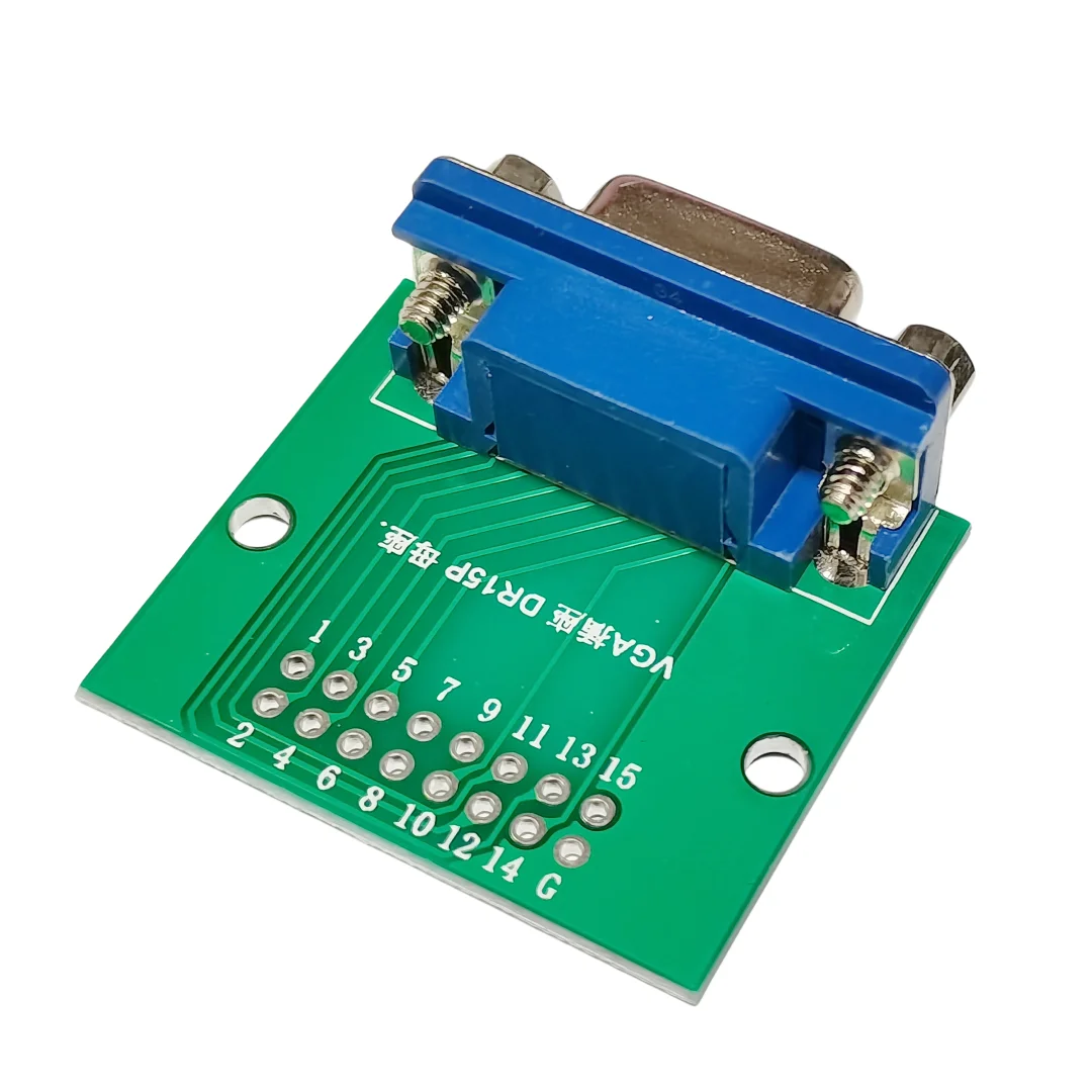 1 قطعة DB15 HDR15 DR15 الأفقي أنثى المقبس اختبار مجلس VGA واجهة محول DIP2.54 3-Pin DB لوح مهايئ