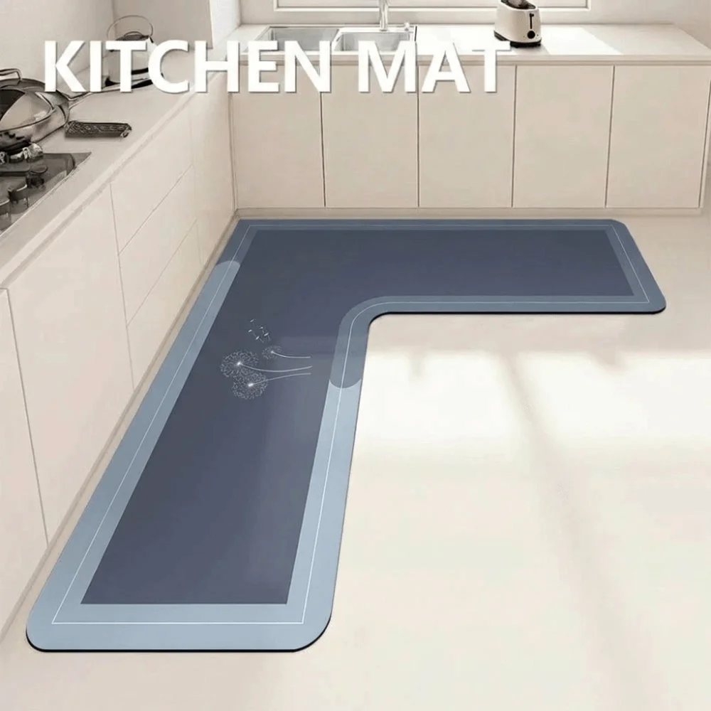 Luxury L-Shaped Kitchen Rug Anti-slip Washable Bathroom Mat Stain-resistant Oil-resistant Kitchen Corner Carpet For Home Corner