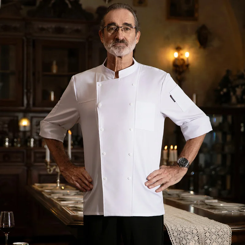 الشيف ملابس العمل منتصف الأكمام الخريف الشتاء مطعم المطبخ المطبخ الغربي المطبخ تقديم الطعام مقصف الخبز كعكة الخبز الملابس