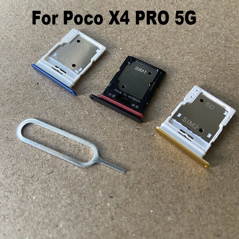 New For Xiaomi POCO X4 PRO 5G Sim Card Tray Slot Holder Socket Adapter Connector Repair Parts Replacement