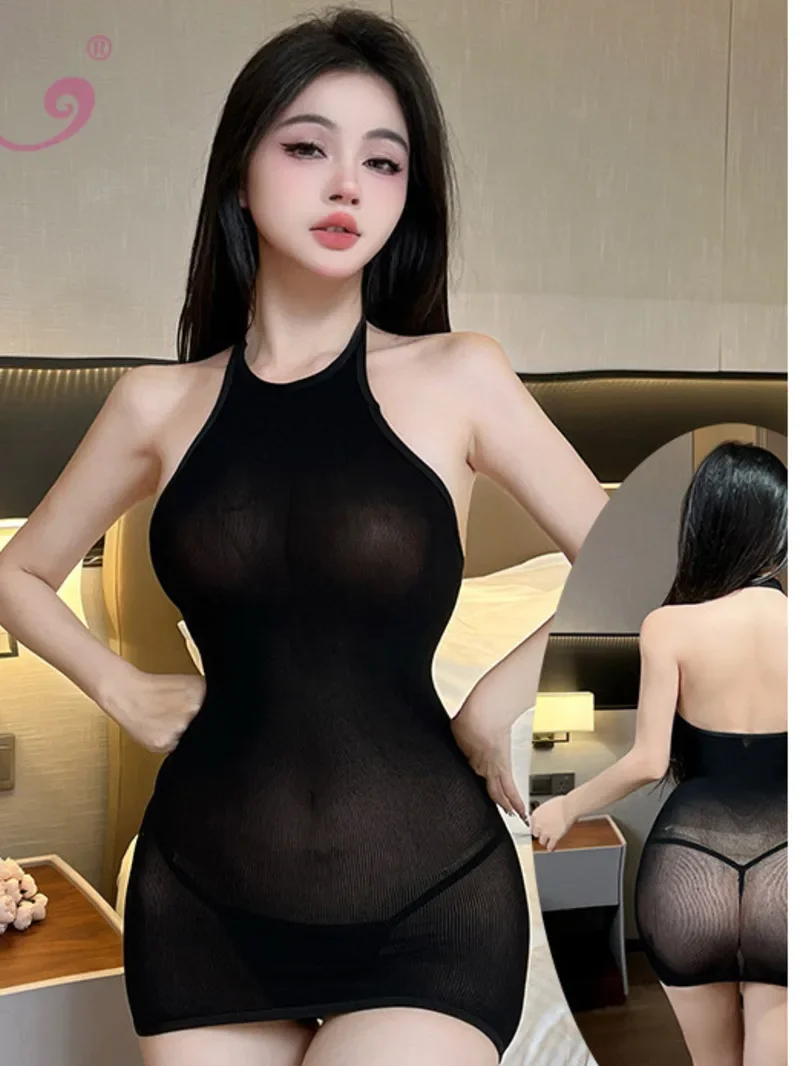 

Plus Size Oil Gloosy Bodycon Dress Lingerie With Garters Stocking See Through Night Clubwear Mini Pencil Dresses Sleepwear DQF9