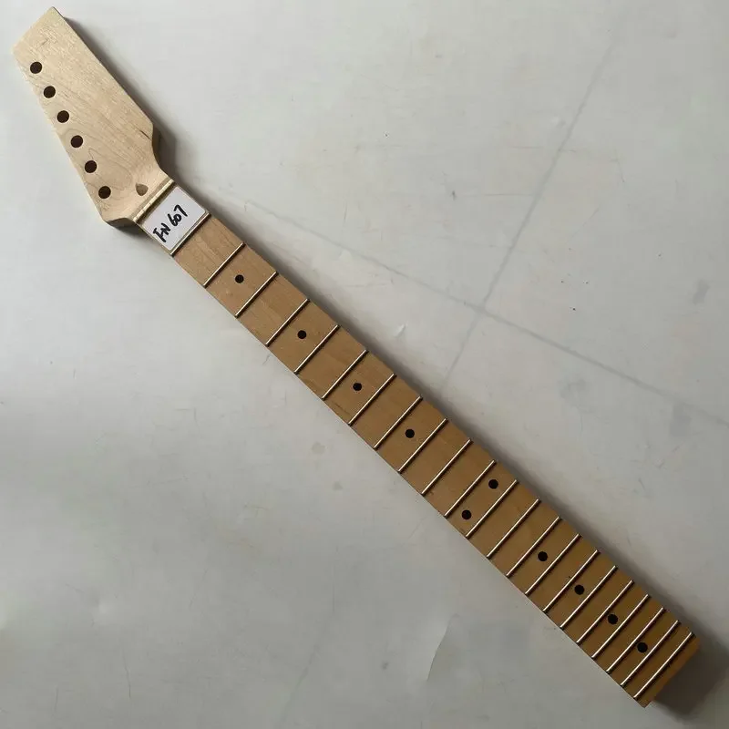 FN607  6 String Electric Guitar Neck Maple Wood  22 Frets for Guitar Parts Unfinished Headstock Uncut DIY Replace use