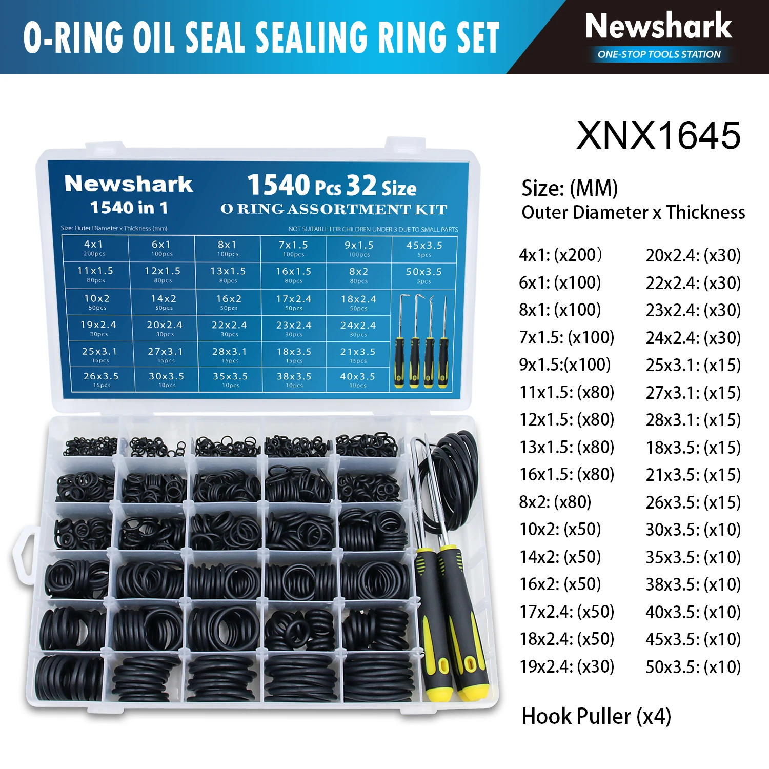 

Набор уплотнительных колец (1540 шт.) из нитриловой резины, метрический, с 4 насадками, для ремонта автомобилей, смесителей, аппаратов высокого давления, сантехники