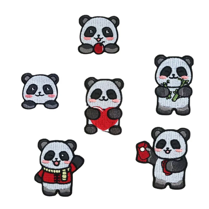 

50pcs/Lot Luxury Anime Small Embroidery Patch Cartoon Panda Kids Shirt Bag Clothing Decoration Accessory Craft Diy Applique