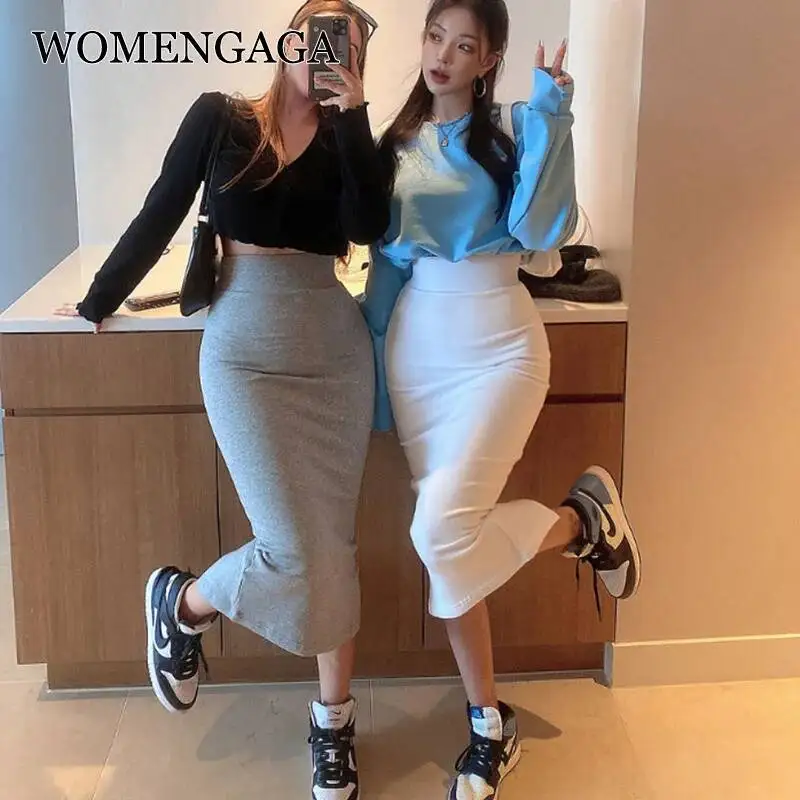 Korea 2026 Autumn Summer New Slim Sexy Body High Waist Split Half Length Skirt Slim Hot Sexy Korean Women Skirts J7BS
