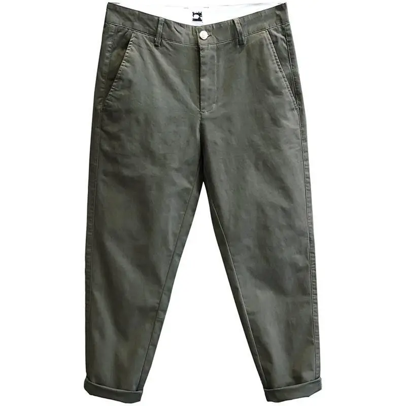 الرجال مستقيم الساق العمل السراويل القطن الخالص ربيع الخريف Faion عارضة السراويل الشباب الطاقة Sle كيت التفاصيل السراويل الطويلة