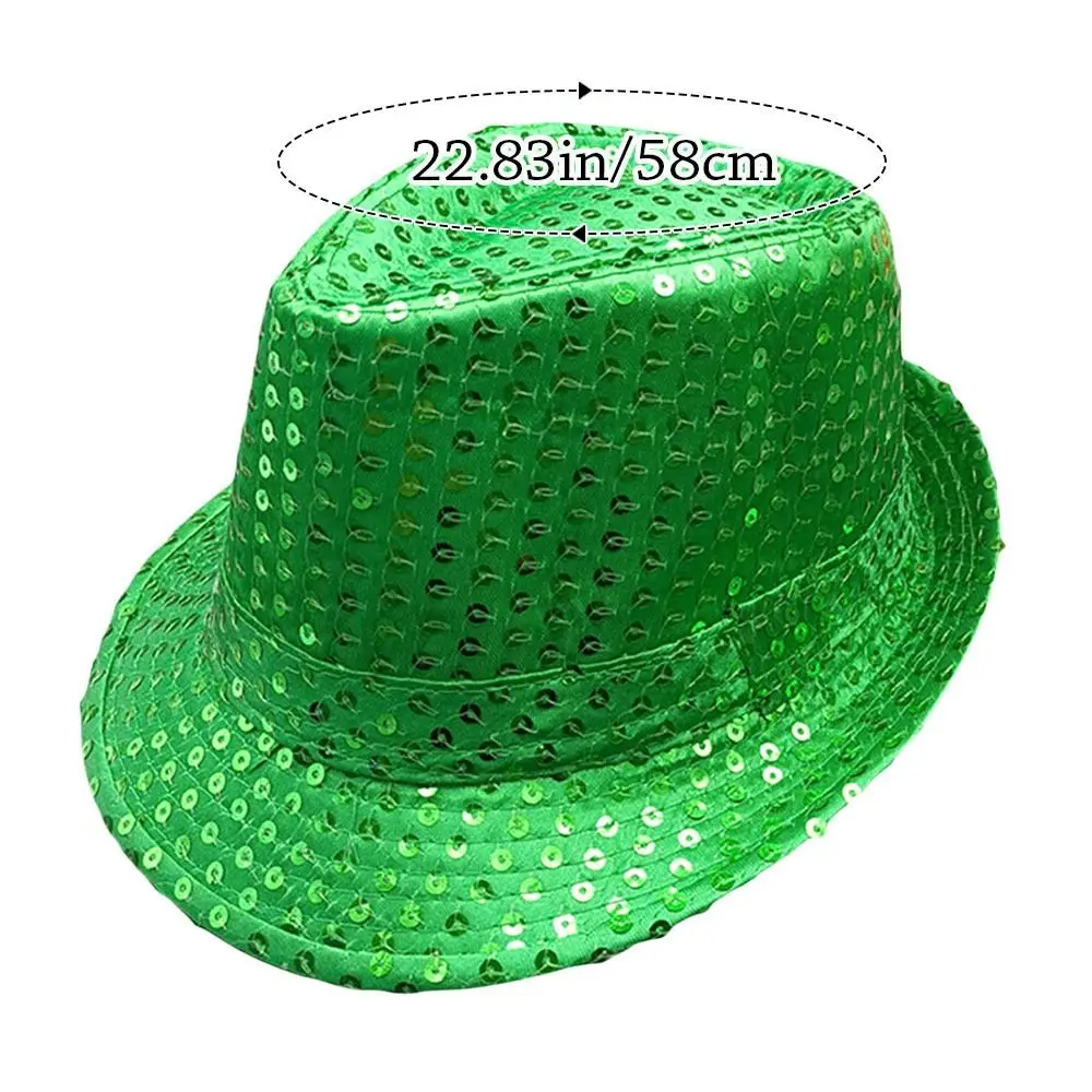 Shiny Sequins Dance Performance Hat Men Women Jazz Hat Panama Cap Masquerade Party Cosplay