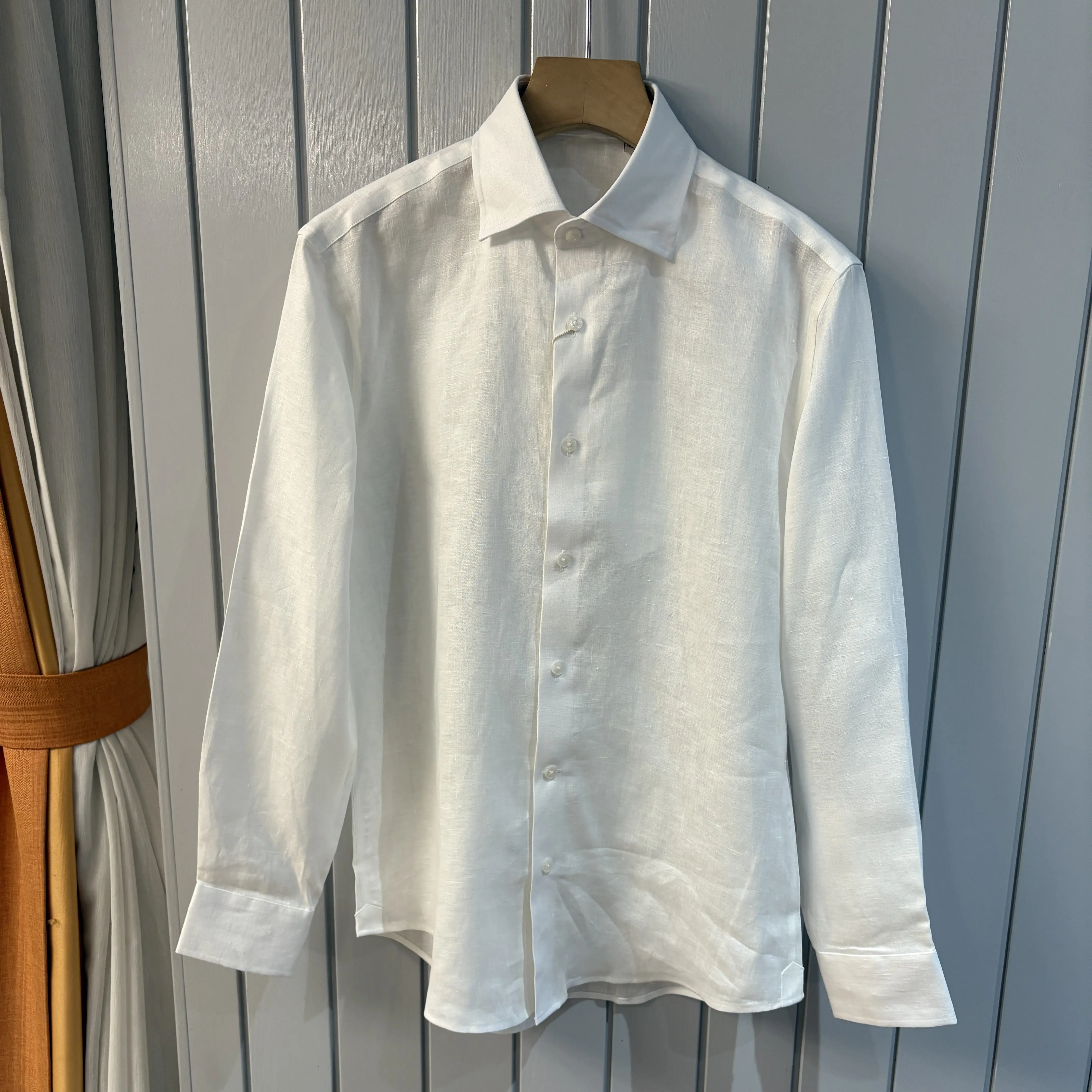 

Italian LP Pure Linen Casual Men's Old Money Style Casual Linen Shirt