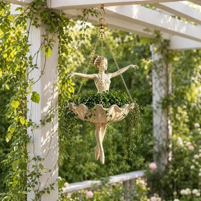 Ballet Dancer Hanging Planter Decorative Hanging Flower Pot For Garden Cute Hanging Planter For Succulents Spider Plant
