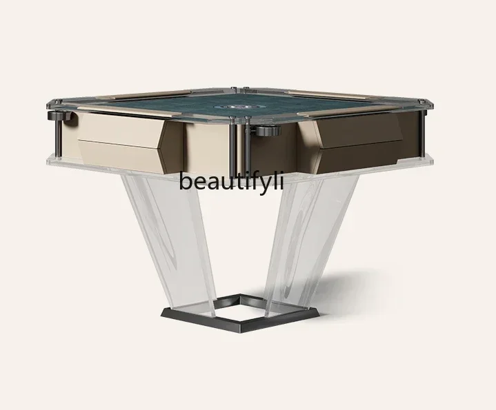 New Light Luxury minimalist  fully automatic multifunctional electric floating dining table dual-purpose mahjong table