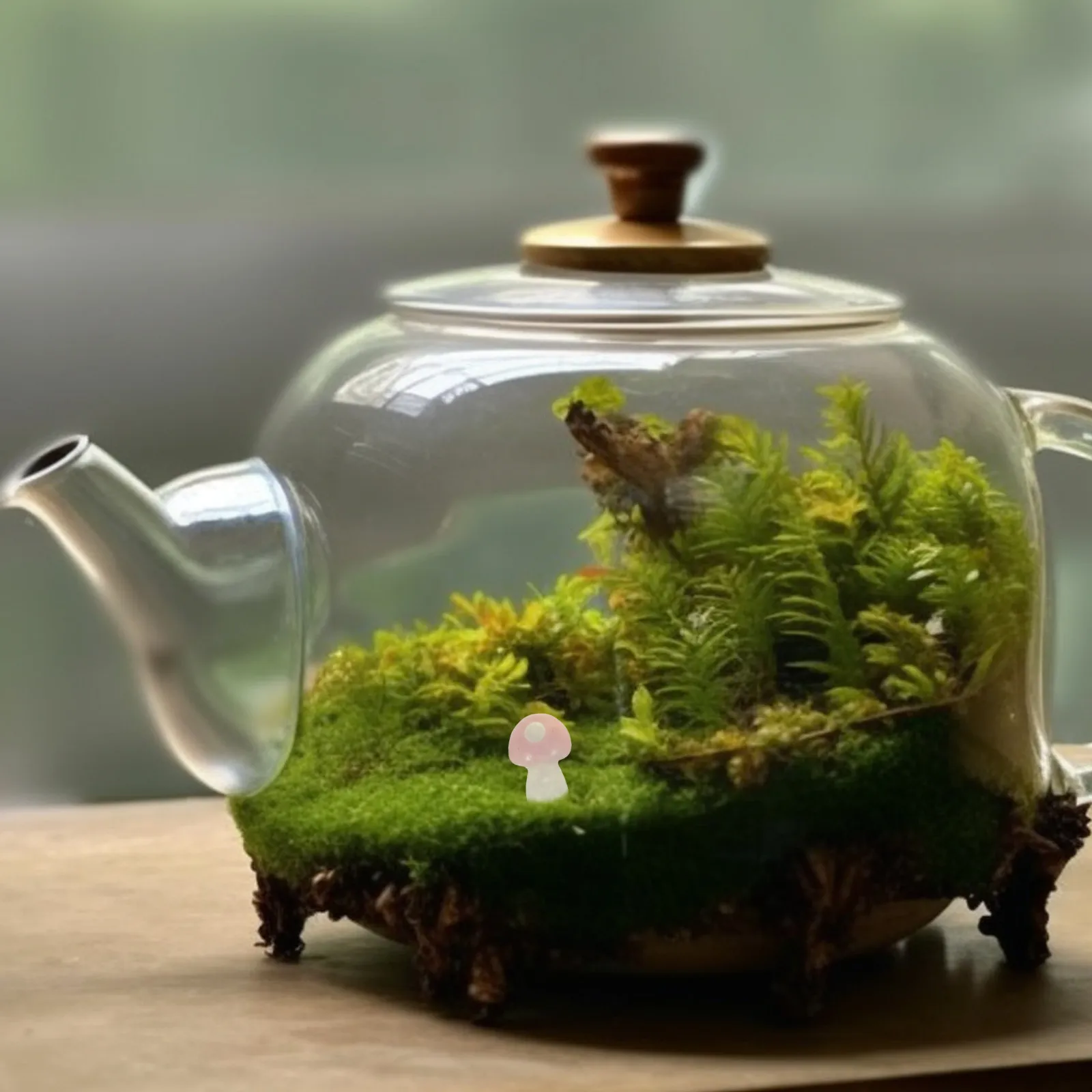 100Pcs Miniature Mushroom Ornaments Resin Landscape Decor DIY Bonsai Garden Micro Landscape Fairy Garden Decoration