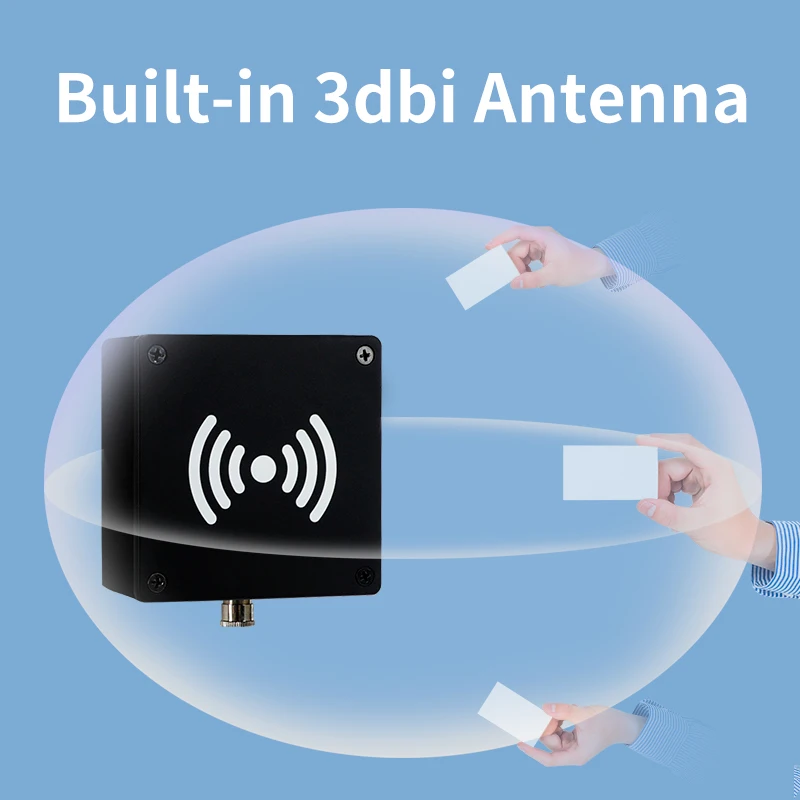RFID Industrial Reader IP65 Built-in 3dBi Antenna ISO18000-6C Reader RS232 UHF RFID Reader for Automated Production Lines
