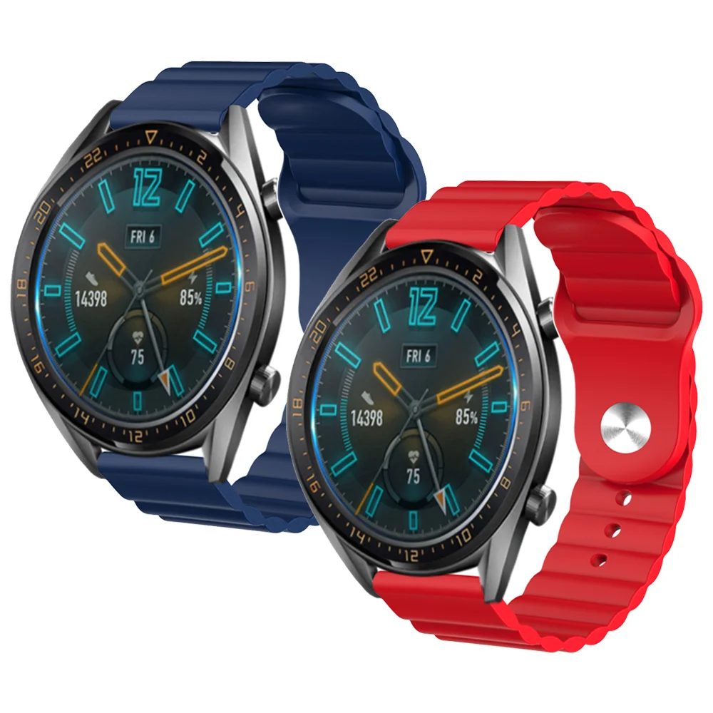 Cinturino in silicone con motivo a onde da 22mm 20mm per Samsung Galaxy Watch 3/4 Huawei watch 3/GT2 bracciale sportivo Amazfit GTR/Stratos Belt