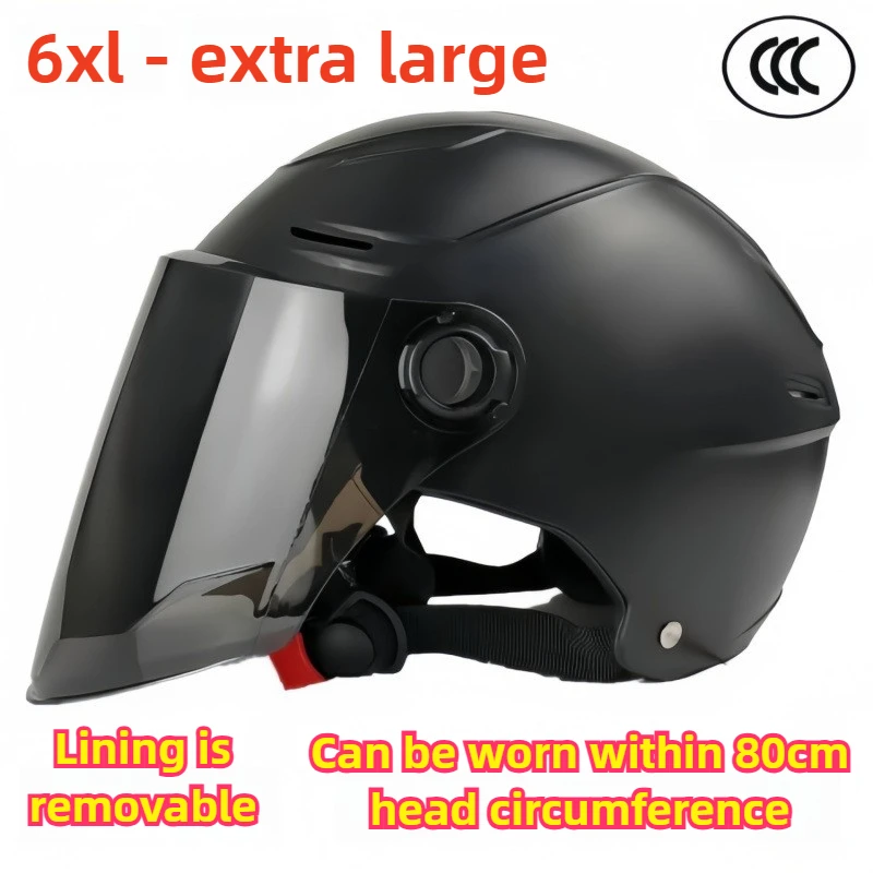 

6XL Extra Large Electric Vehicle Helmet Electric Motorcycle Helmet Protection Summer Half Helmet Large Head Circumference 80 cm