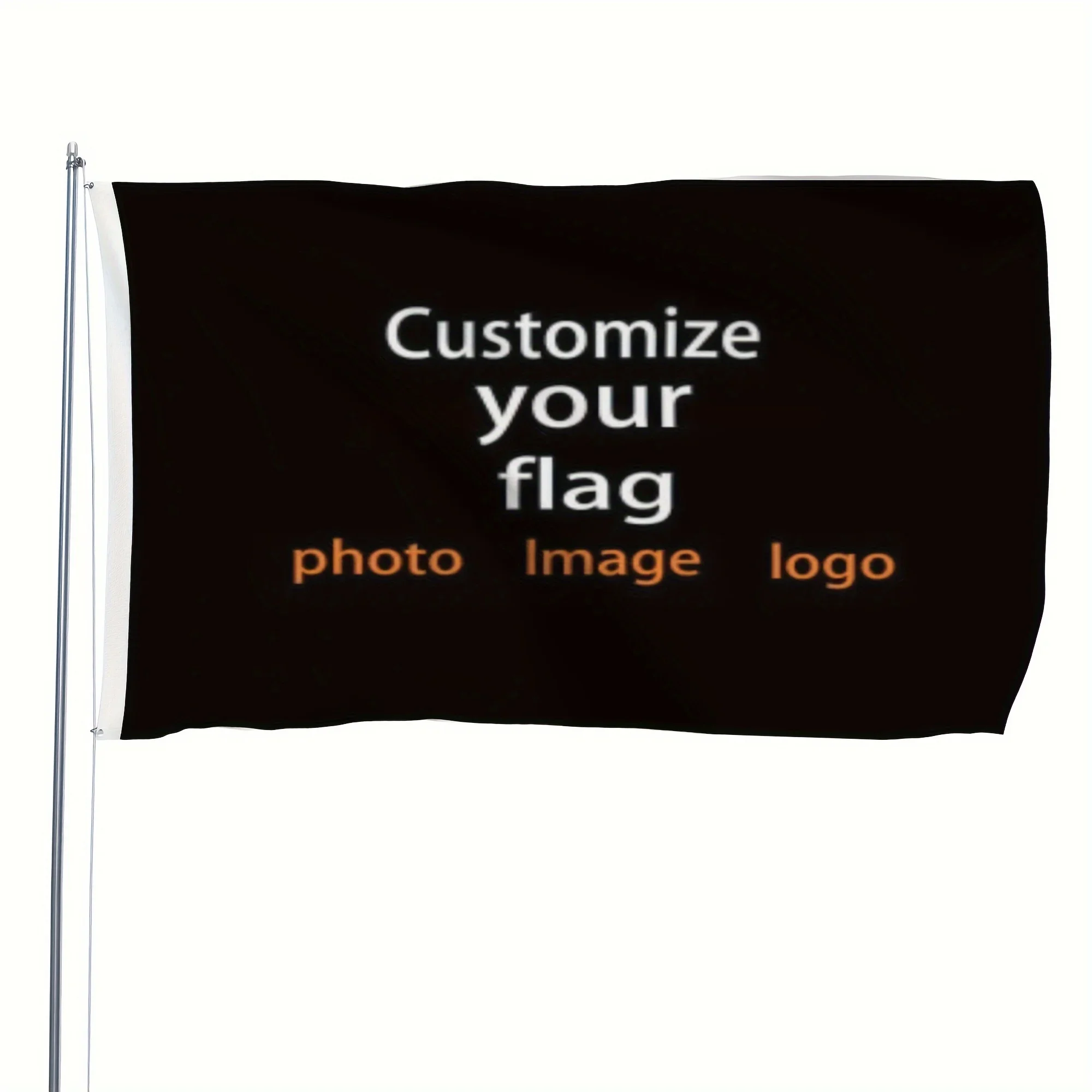 Maßgeschneiderte einseitige Flagge, langlebige Flagge mit 2 Ösen auf Schaftabdeckung, für den Außenbereich, individuelles Design – anpassbar als Geschenk – Detail 2