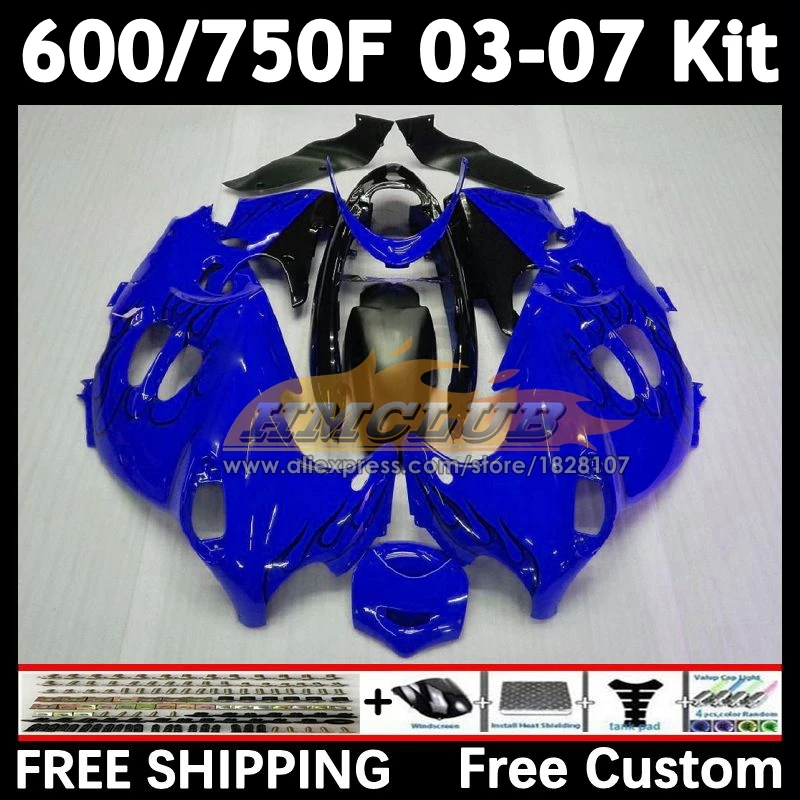 Body For SUZUKI KATANA GSXF 750 600 blue light GSXF750 2003 2004 2005 2006 2007 25No.56 GSX600F GSXF600 03 04 05 06 07 Fairing