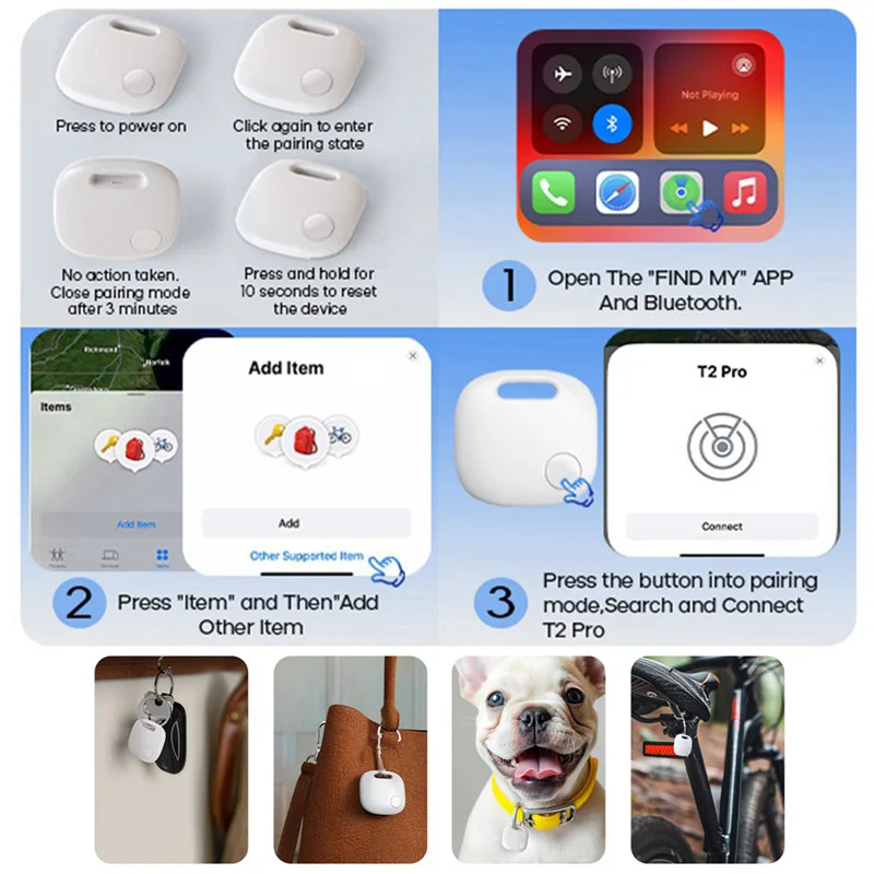 24-Hour Delivery Wireless Smart Tracker Anti-Lost Alarm Key Finder Children's Bag And Wallet Finder APP GPS Record Anti-Lost Ala