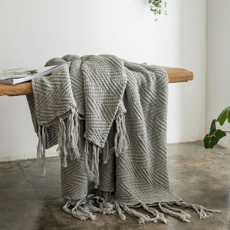 

Современный текстиль для дома Silver Pine: скандинавское хлопковое одеяло-плед для дивана и кровати, накидка на изножье кровати, для кондиционированных помещений