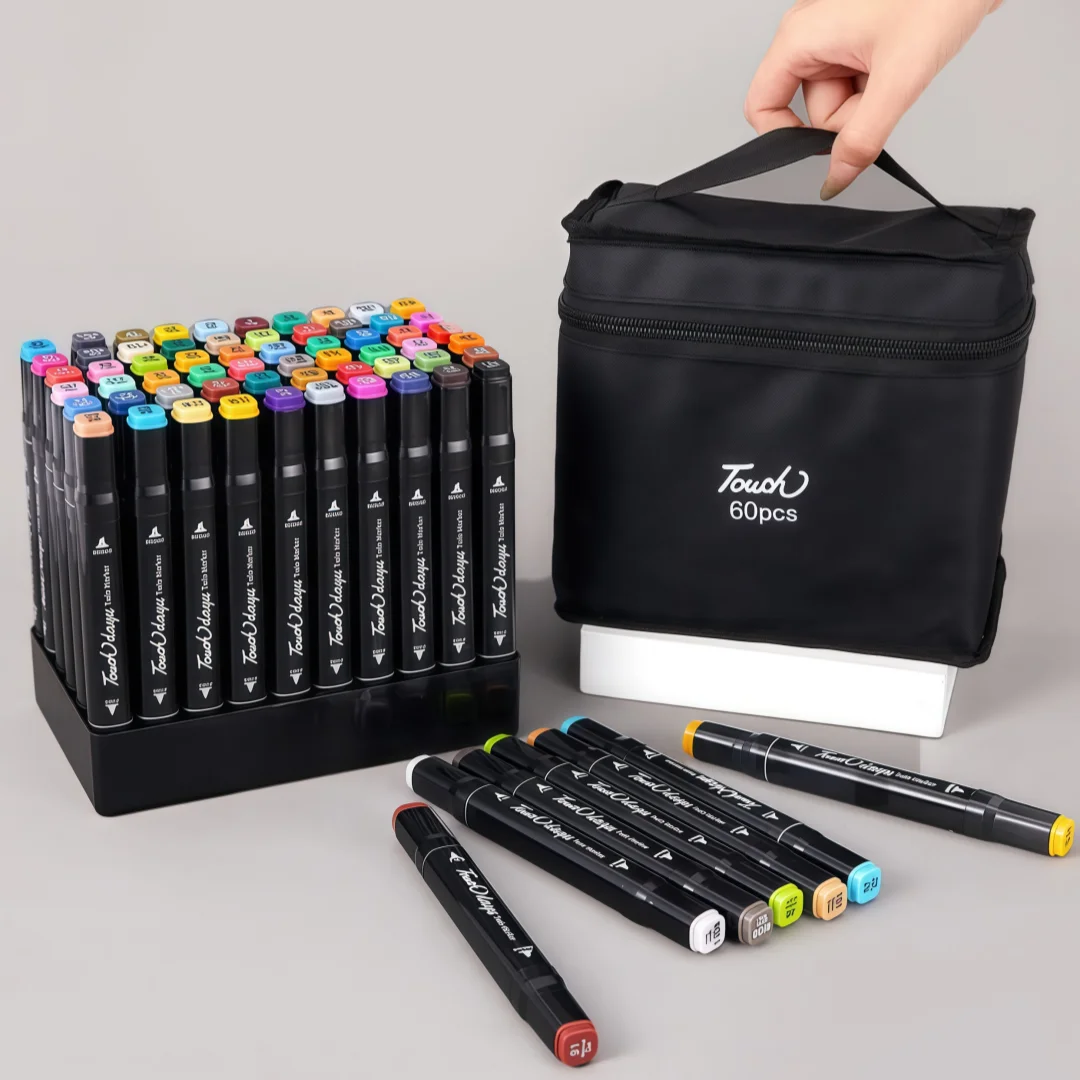 Juego de marcadores artísticos permanentes de doble punta de 100 colores de grado profesional, adecuado para dibujar, dibujar, cómics, diarios, planificadores, útiles escolares, temporada de regreso a la escuela y regalos del Día de San Valentín