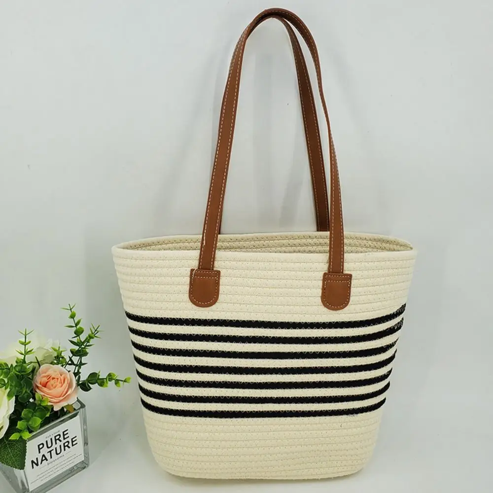 Fashion New Beach Resort Bucket Tote Bag Straw Weaving Large Capacity Handbag Damska torba na ramię