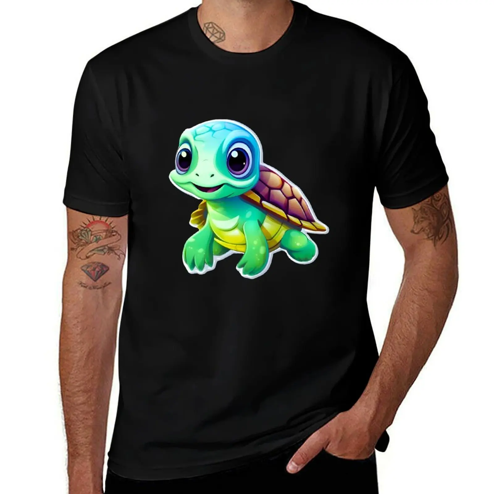 

Cute little turtle 1 T-Shirt t shirt man designer anime t shirts oversize t shirt man cotton T-Shirt