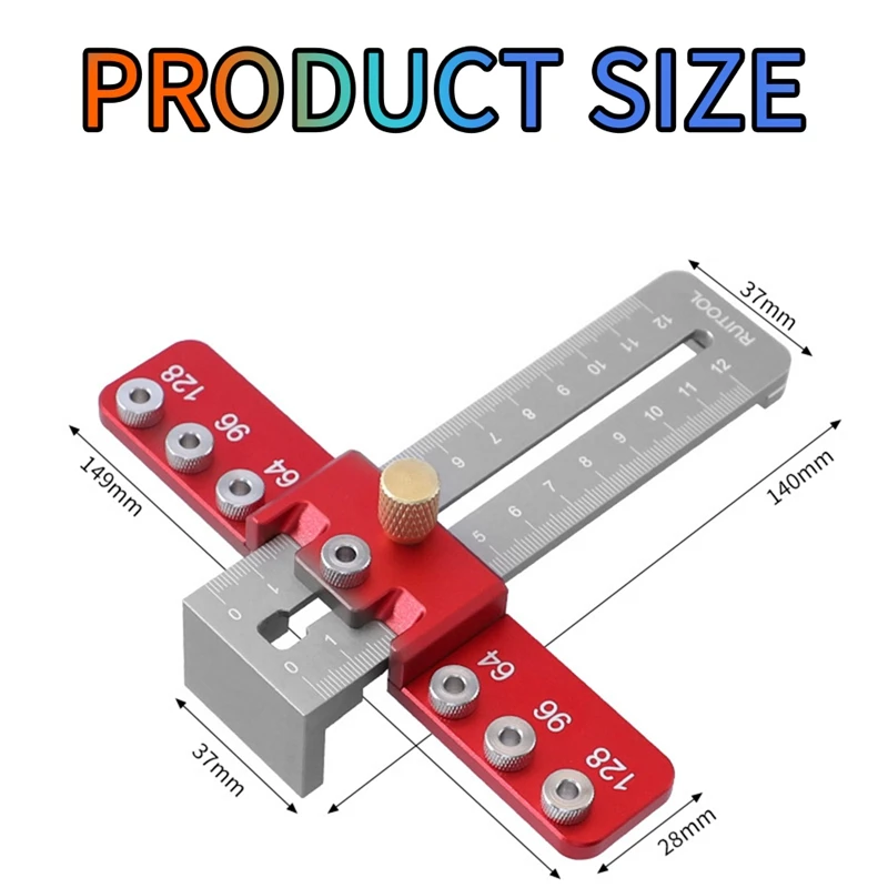 Imagem -06 - Gabinete Hardware Doweling Jig Self Centering Punch Locator Carpintaria Precisa Guia de Broca para Gaveta Ajustável