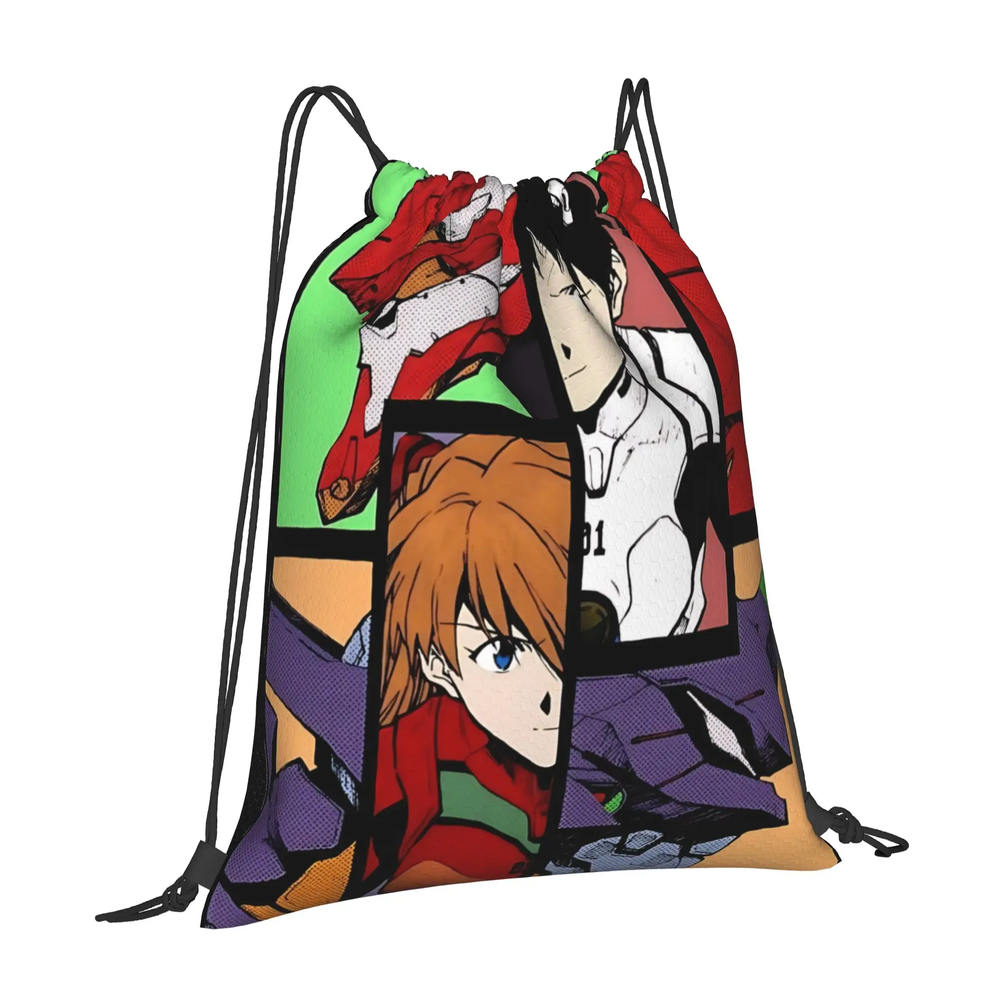 gym Pouch Neon Genesis Evangelion EVA  Drawstring Bags Shopping Unisex Storage Organize Bundle Pocket Rope Bag