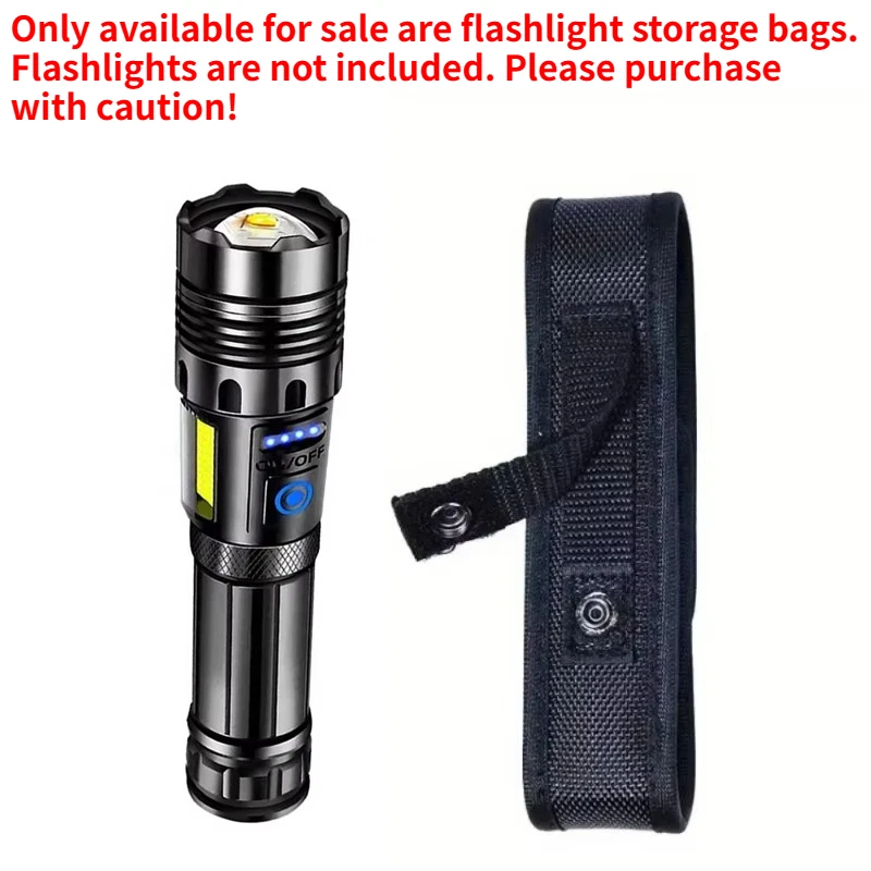 1Pc Tactical Flashlight Holster Pouch for Belt, Durable Torch Case Fits Folding Knife, EDC Storage Bag for Hunting Outdoor Gear