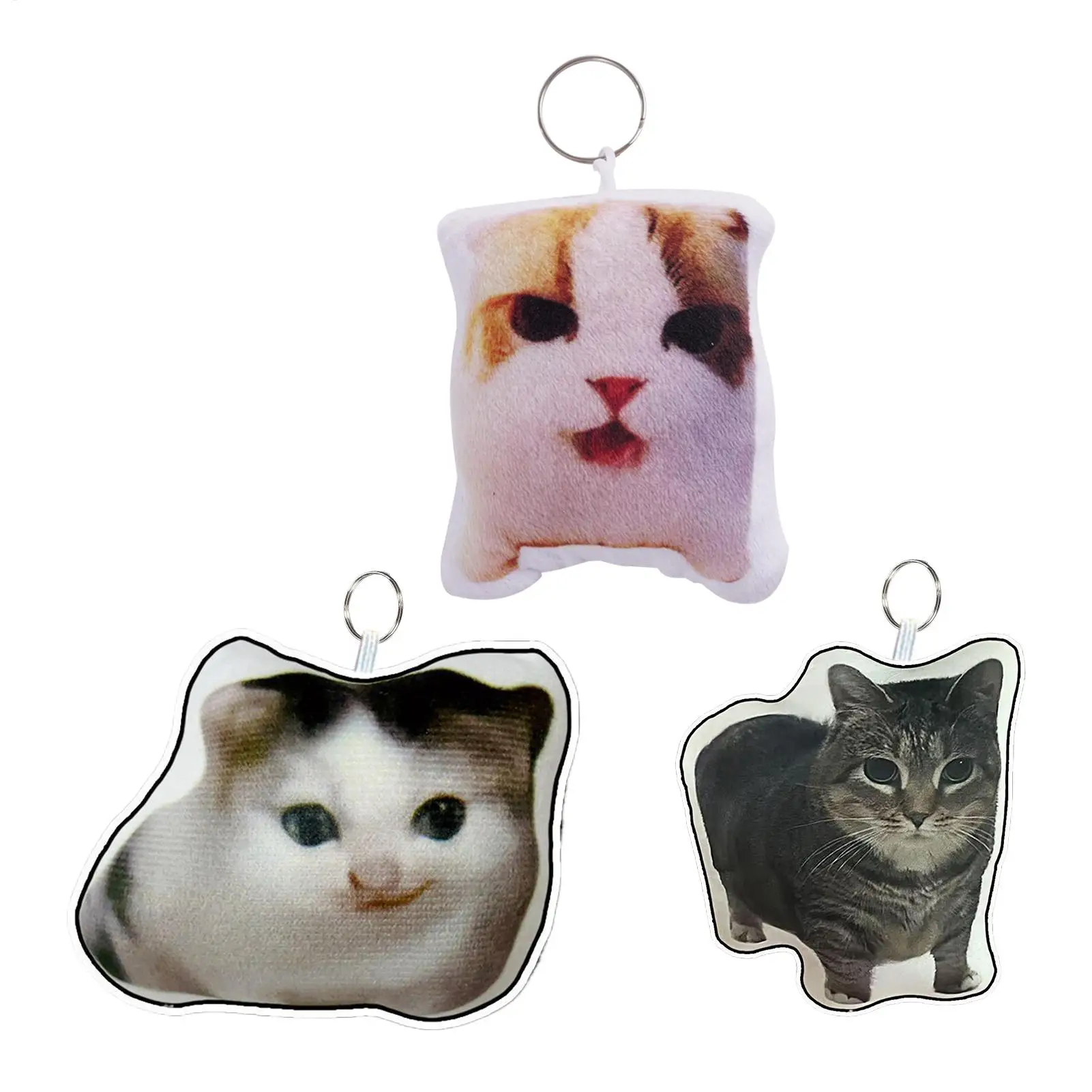 Portachiavi con voce di gatto Decompressioni Ciondolo vocale per gattino con suono Decorazione da appendere per bambola con voce di gatto