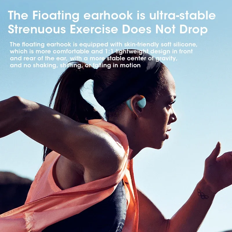 TWS 이어버드 무선 헤드폰, OWS 공기 전도 이어폰, 스포츠 하이파이 스테레오 러닝, 야외 블루투스 헤드셋, 이어 후크