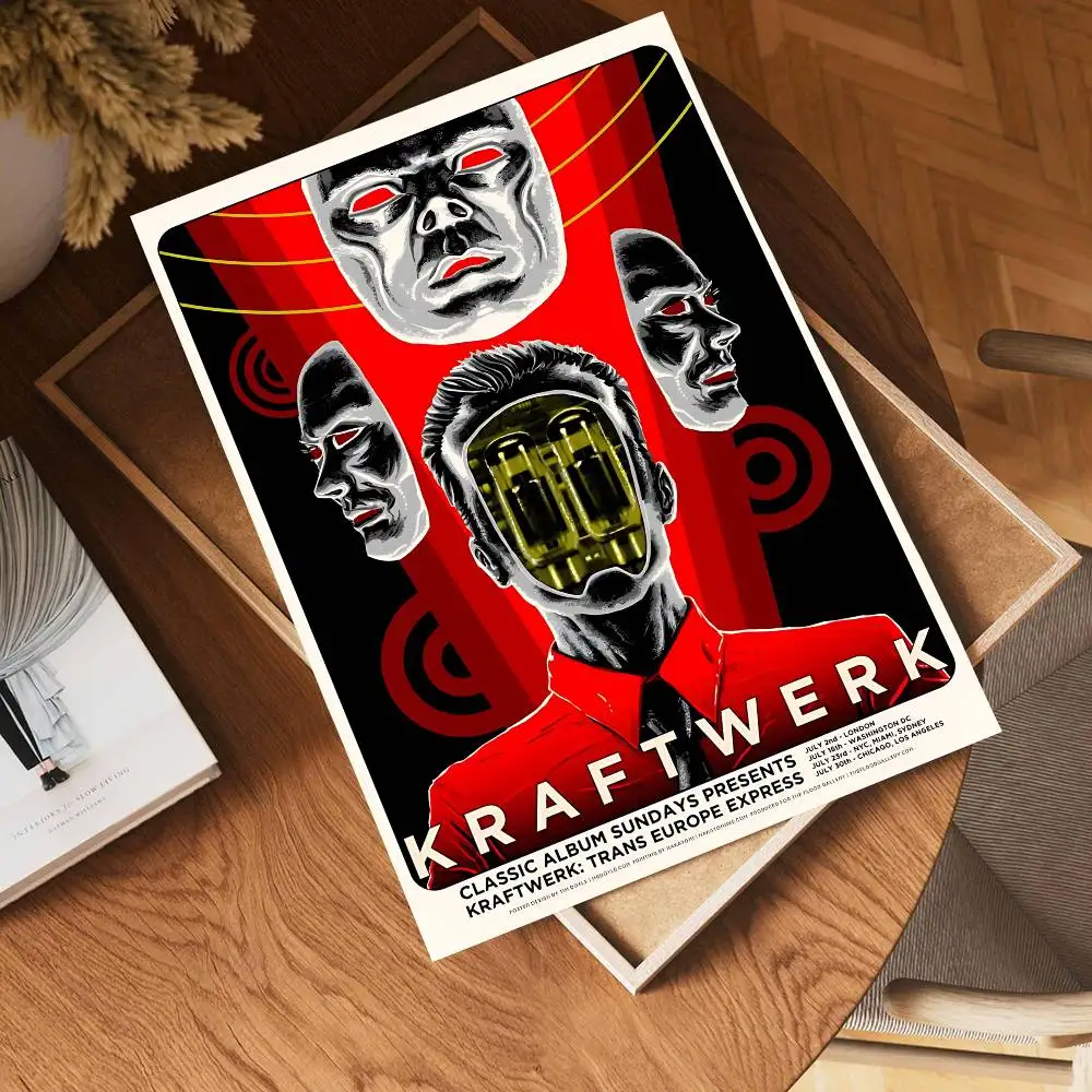 German electronic music group K-Kraftwerk Good Quality Prints and Posters Vintage Room Bar Cafe Decor Home Decor