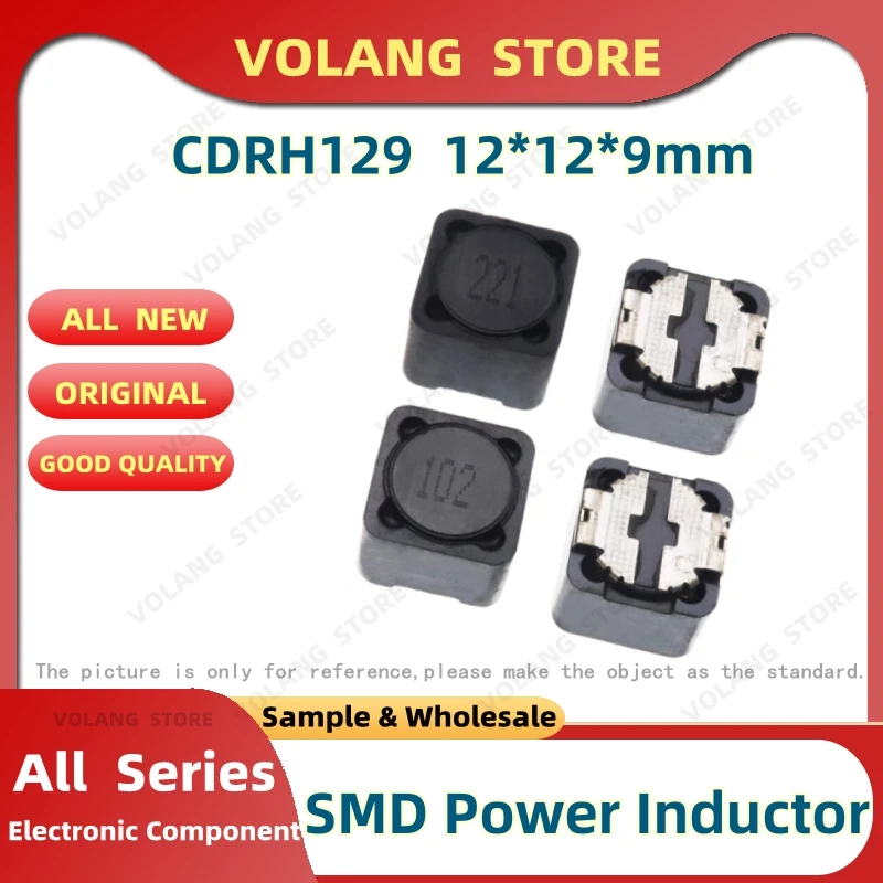 

5Pcs SMD Power Shield Inductor CDRH129 Anti-interference 3.3UH 3R3 4R7 6.8UH 10UH 15UH 22UH 47UH 68 100UH 1MH 102 152 Inductance