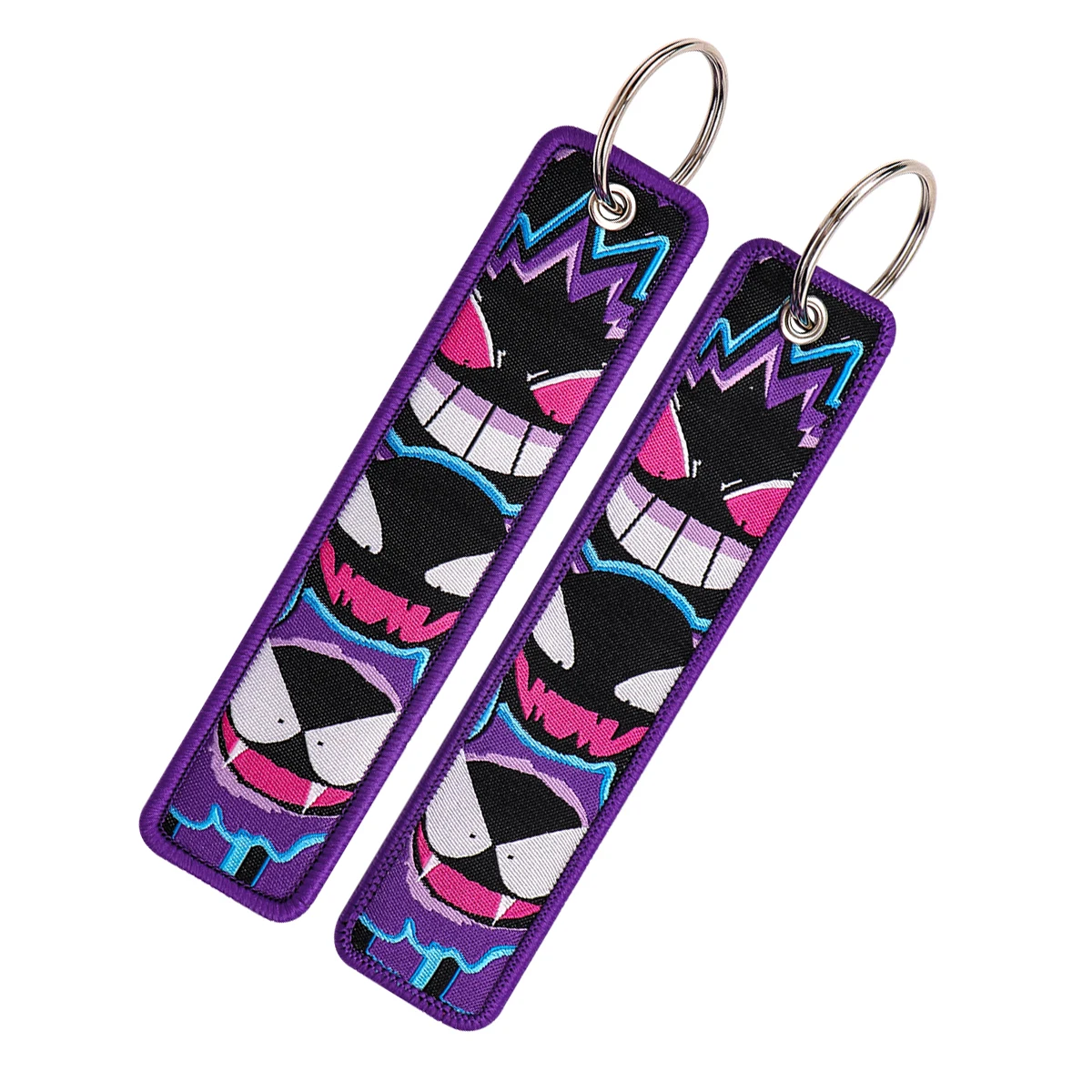 

Anime Game Embroidery Key Fobs Cute Ghost Key Tags Keychains for Women Men Car Keyring Cosplay Accessories Chaveiro Toys Gift