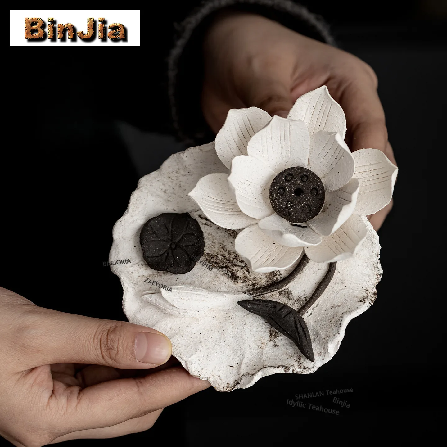 BAEJORIA Fingers Holding Lotus Flowers Incense Holder Incense Smoke Waterfall Incense Burners Meditation Censer Yoga Ornaments