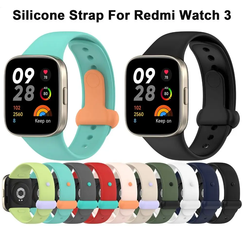 Double Color Correa Wristband Watchband Bracelet Silicone Strap Replacement For Redmi Watch 3