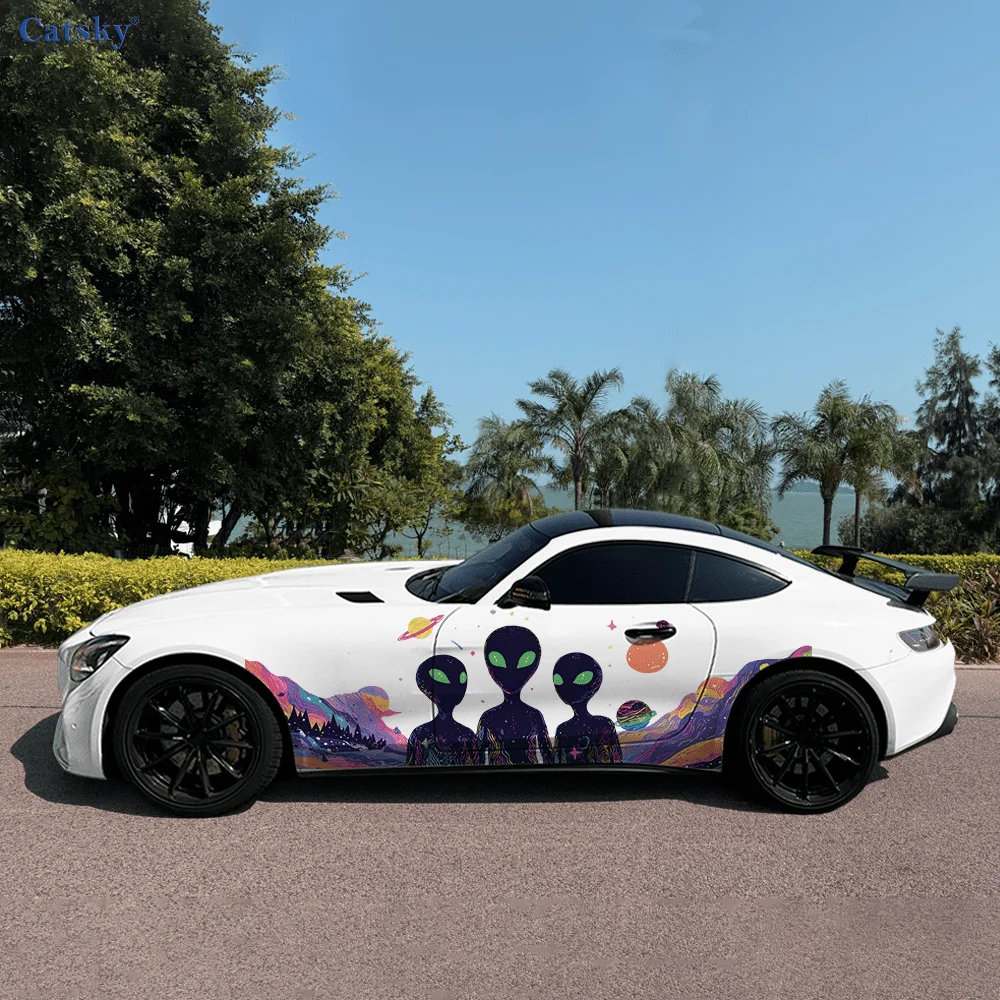 

Neon Aliens Gaze Horror Car Vinyl Wraps Decal Self-adhesive PVC Sticker Suitable for Trucks SUV Decoration Auto Accessories Gift