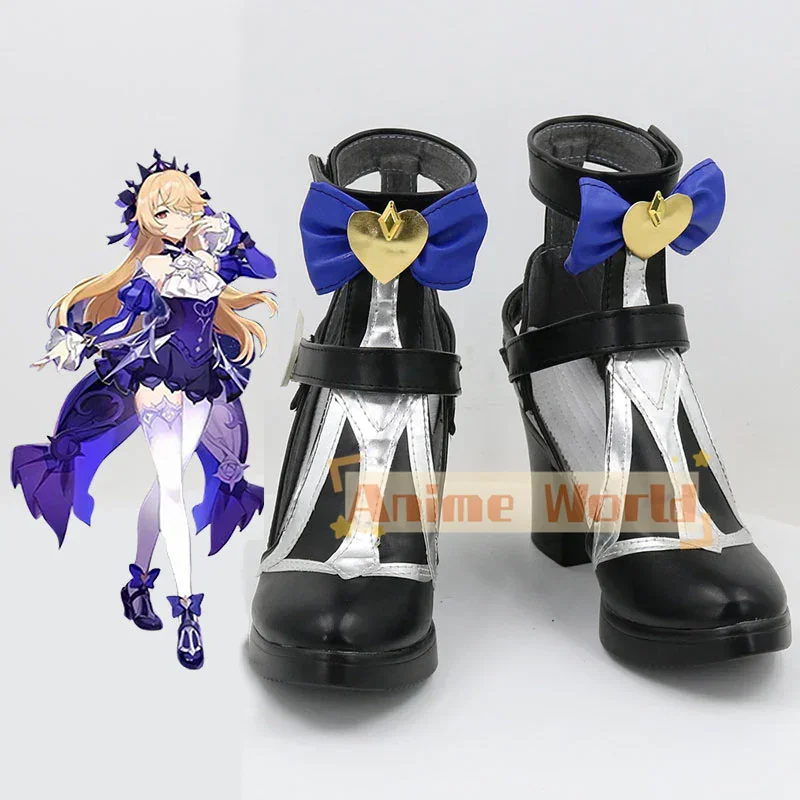 

Genshin Impact Fischl Von Luftschloss Narfidort Ein Immernachtstraum Black Cosplay Shoes Halloween Carnival Boots Custom Made