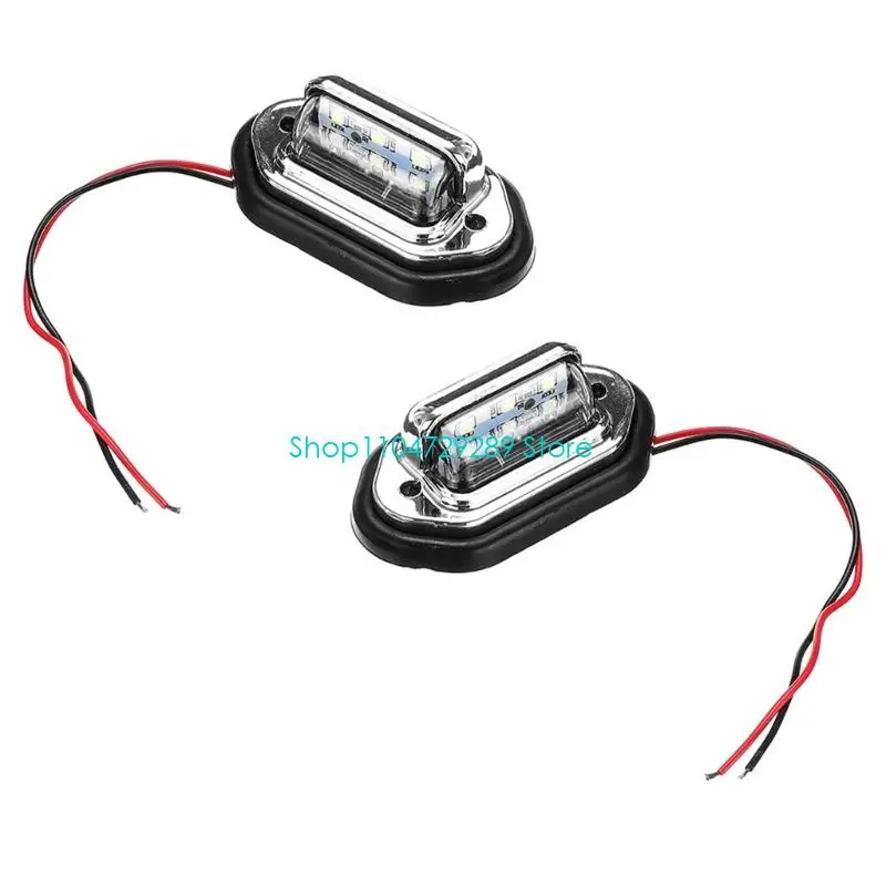 D8KE 6 LED Vehicle License Plate Light, ABS Housing with Listed 12V/24V Electrical Specification for Plate Light Maintenance