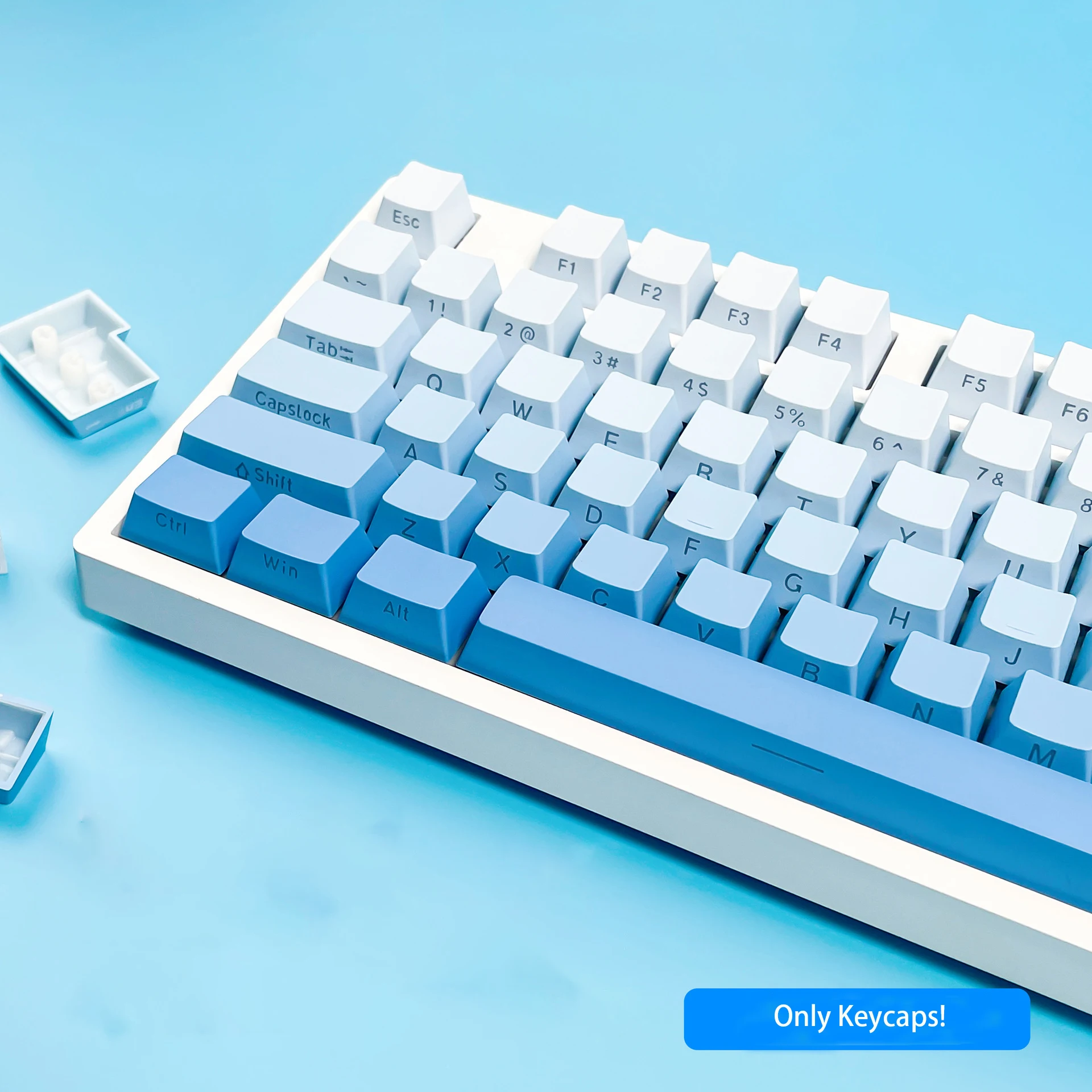 Gradient OEM Profile PBT Double Shot Keycap For MX Switch Mechanical Keyboard Side Print Shine Through RGB Keycaps ISO Enter DIY