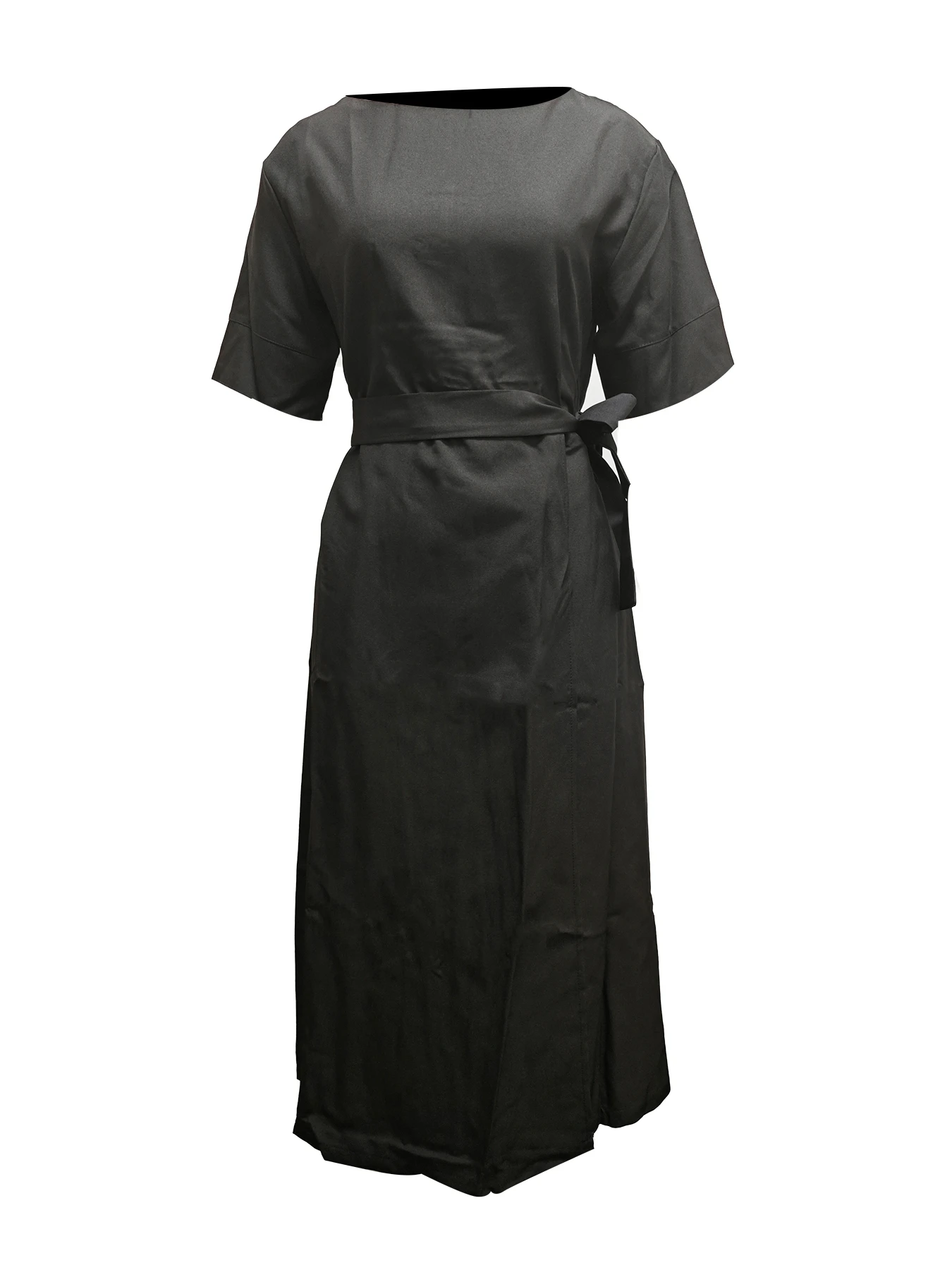 Women Boat Neck Batwing Sleeve High Waist Belted Midi Dress Elegant Office Lady Business Work Sheath Dress Casual Summer - view 5