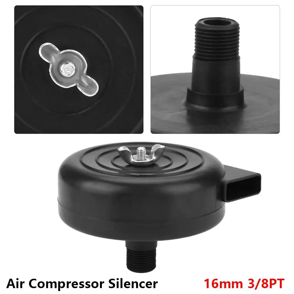 1Pcs 16mm 3/8PT Air Compressor Male Thread Black Air Compressor Intake Filter Plastic Filter Muffler Air Compressor Accessory