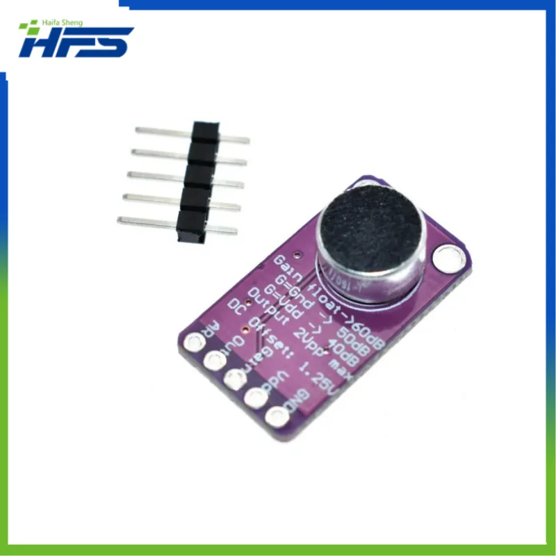 

MAX9814 Microphone AGC Amplifier Board Module Auto Gain Control for Arduino Programmable Attack and Release Ratio Low THD