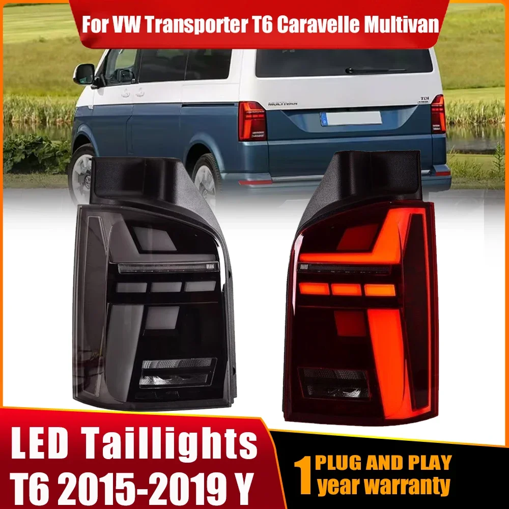 

Для Volkswagen VW Transporter T6 Caravelle Multivan 2015 2016- 2019 & T6.1 2017-UP светодиодный задний фонарь, стоп-сигнал, автомобильные аксессуары