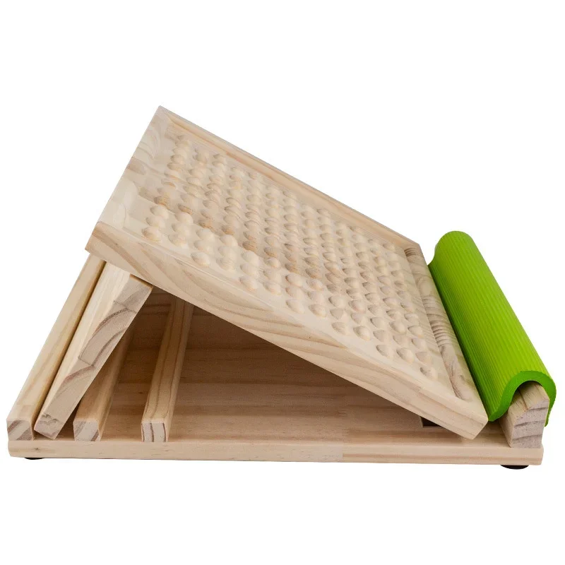 

Solid wood sloping fitness pedal adjustable level 3 calf stretcher ankle workout home gym